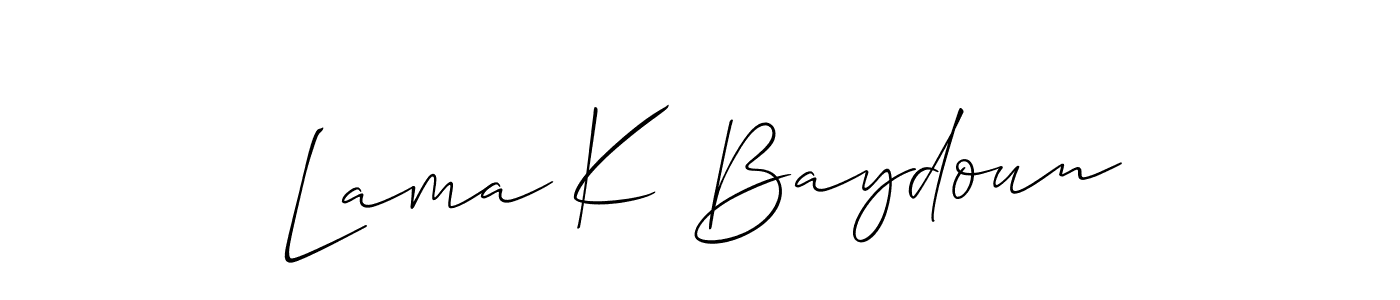 See photos of Lama K Baydoun official signature by Spectra . Check more albums & portfolios. Read reviews & check more about Allison_Script font. Lama K Baydoun signature style 2 images and pictures png