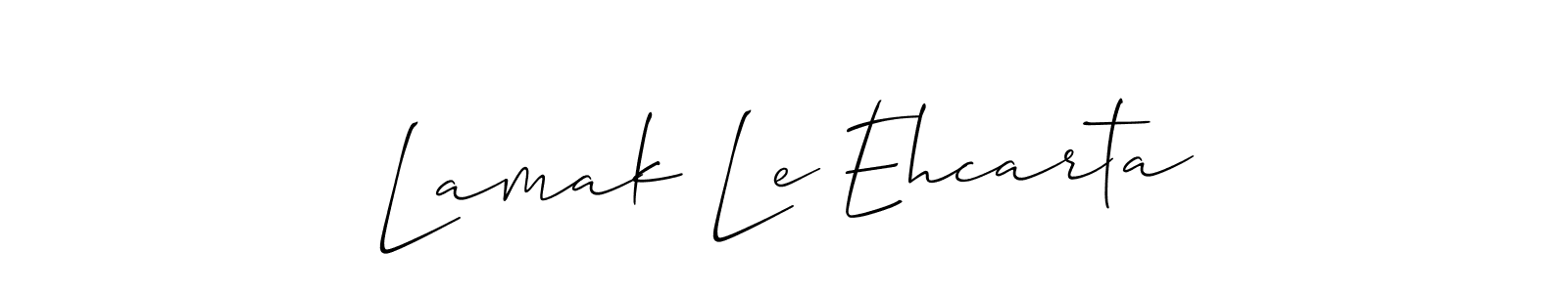 Similarly Allison_Script is the best handwritten signature design. Signature creator online .You can use it as an online autograph creator for name Lamak Le Ehcarta. Lamak Le Ehcarta signature style 2 images and pictures png