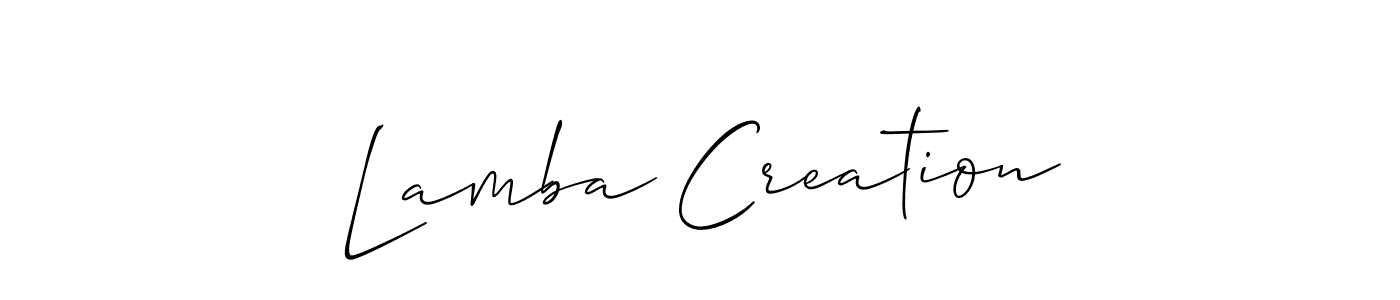 Design your own signature with our free online signature maker. With this signature software, you can create a handwritten (Allison_Script) signature for name Lamba Creation. Lamba Creation signature style 2 images and pictures png