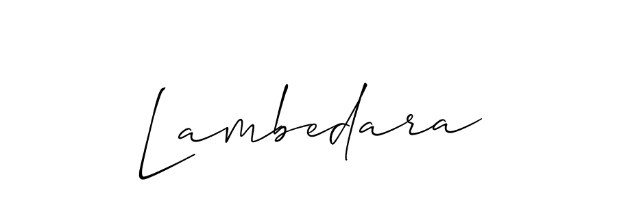 Also we have Lambedara name is the best signature style. Create professional handwritten signature collection using Allison_Script autograph style. Lambedara signature style 2 images and pictures png