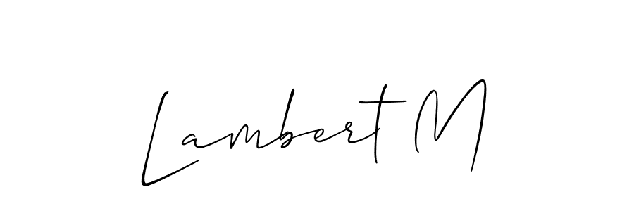 Make a beautiful signature design for name Lambert M. With this signature (Allison_Script) style, you can create a handwritten signature for free. Lambert M signature style 2 images and pictures png