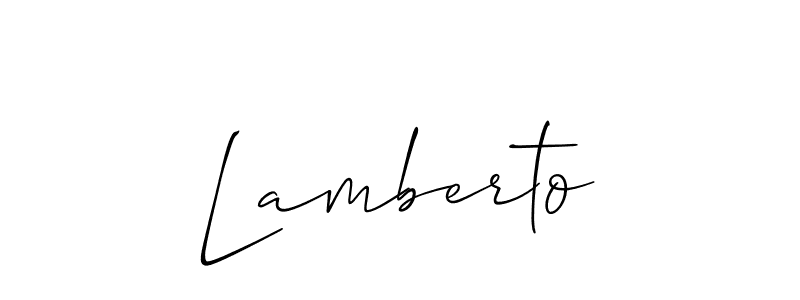 The best way (Allison_Script) to make a short signature is to pick only two or three words in your name. The name Lamberto include a total of six letters. For converting this name. Lamberto signature style 2 images and pictures png