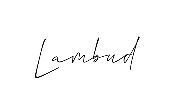 How to make Lambud signature? Allison_Script is a professional autograph style. Create handwritten signature for Lambud name. Lambud signature style 2 images and pictures png