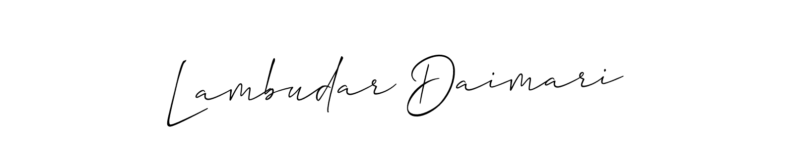 Make a beautiful signature design for name Lambudar Daimari. With this signature (Allison_Script) style, you can create a handwritten signature for free. Lambudar Daimari signature style 2 images and pictures png