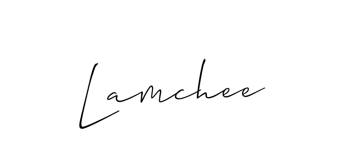 Create a beautiful signature design for name Lamchee. With this signature (Allison_Script) fonts, you can make a handwritten signature for free. Lamchee signature style 2 images and pictures png