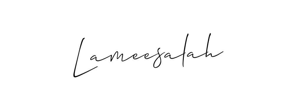 Design your own signature with our free online signature maker. With this signature software, you can create a handwritten (Allison_Script) signature for name Lameesalah. Lameesalah signature style 2 images and pictures png
