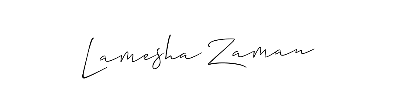 if you are searching for the best signature style for your name Lamesha Zaman. so please give up your signature search. here we have designed multiple signature styles  using Allison_Script. Lamesha Zaman signature style 2 images and pictures png