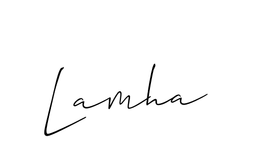 Lamha stylish signature style. Best Handwritten Sign (Allison_Script) for my name. Handwritten Signature Collection Ideas for my name Lamha. Lamha signature style 2 images and pictures png