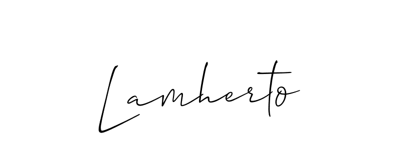 Make a short Lamherto signature style. Manage your documents anywhere anytime using Allison_Script. Create and add eSignatures, submit forms, share and send files easily. Lamherto signature style 2 images and pictures png