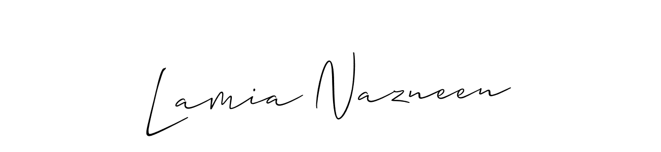 How to make Lamia Nazneen signature? Allison_Script is a professional autograph style. Create handwritten signature for Lamia Nazneen name. Lamia Nazneen signature style 2 images and pictures png