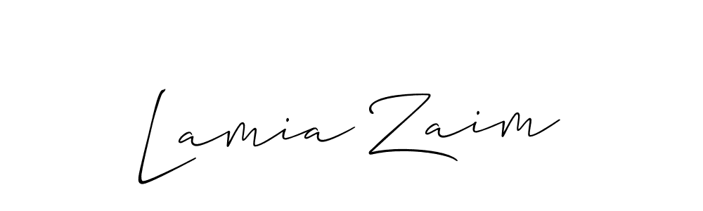 This is the best signature style for the Lamia Zaim name. Also you like these signature font (Allison_Script). Mix name signature. Lamia Zaim signature style 2 images and pictures png