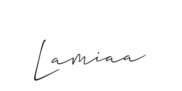 Allison_Script is a professional signature style that is perfect for those who want to add a touch of class to their signature. It is also a great choice for those who want to make their signature more unique. Get Lamiaa name to fancy signature for free. Lamiaa signature style 2 images and pictures png