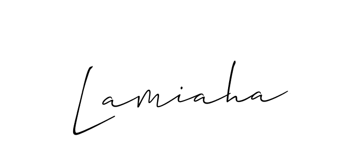 Similarly Allison_Script is the best handwritten signature design. Signature creator online .You can use it as an online autograph creator for name Lamiaha. Lamiaha signature style 2 images and pictures png