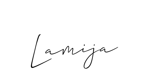 Create a beautiful signature design for name Lamija. With this signature (Allison_Script) fonts, you can make a handwritten signature for free. Lamija signature style 2 images and pictures png