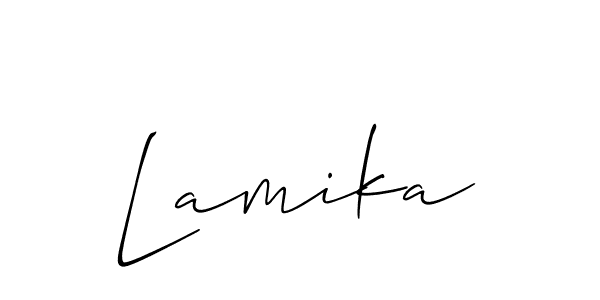 Create a beautiful signature design for name Lamika. With this signature (Allison_Script) fonts, you can make a handwritten signature for free. Lamika signature style 2 images and pictures png