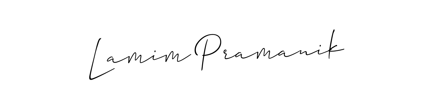 Use a signature maker to create a handwritten signature online. With this signature software, you can design (Allison_Script) your own signature for name Lamim Pramanik. Lamim Pramanik signature style 2 images and pictures png