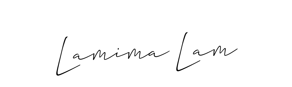 Check out images of Autograph of Lamima Lam name. Actor Lamima Lam Signature Style. Allison_Script is a professional sign style online. Lamima Lam signature style 2 images and pictures png