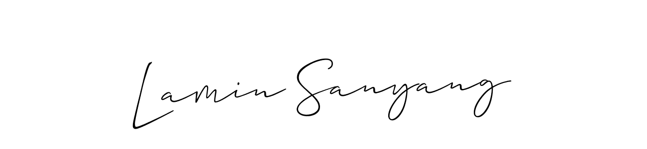 if you are searching for the best signature style for your name Lamin Sanyang. so please give up your signature search. here we have designed multiple signature styles  using Allison_Script. Lamin Sanyang signature style 2 images and pictures png