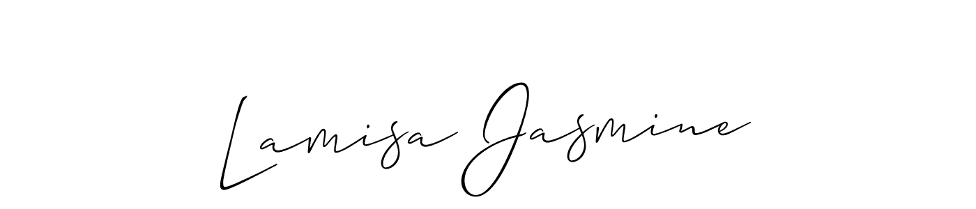 Once you've used our free online signature maker to create your best signature Allison_Script style, it's time to enjoy all of the benefits that Lamisa Jasmine name signing documents. Lamisa Jasmine signature style 2 images and pictures png