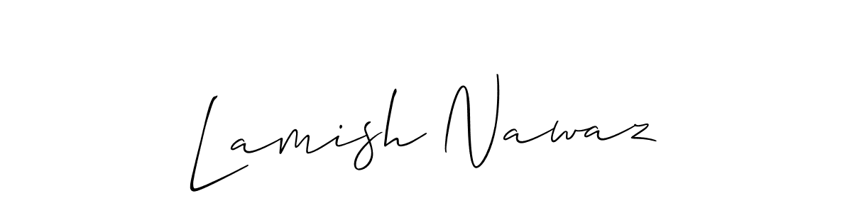 if you are searching for the best signature style for your name Lamish Nawaz. so please give up your signature search. here we have designed multiple signature styles  using Allison_Script. Lamish Nawaz signature style 2 images and pictures png