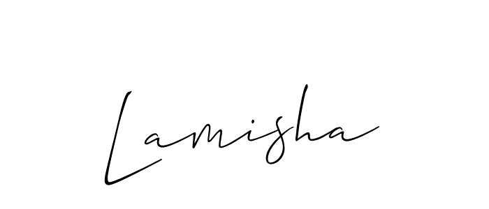 if you are searching for the best signature style for your name Lamisha. so please give up your signature search. here we have designed multiple signature styles  using Allison_Script. Lamisha signature style 2 images and pictures png