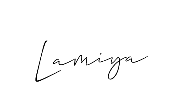 if you are searching for the best signature style for your name Lamiya. so please give up your signature search. here we have designed multiple signature styles  using Allison_Script. Lamiya signature style 2 images and pictures png