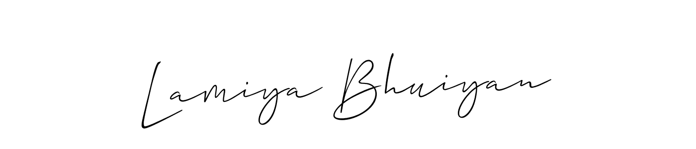 How to make Lamiya Bhuiyan signature? Allison_Script is a professional autograph style. Create handwritten signature for Lamiya Bhuiyan name. Lamiya Bhuiyan signature style 2 images and pictures png