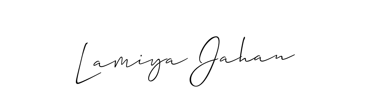 Similarly Allison_Script is the best handwritten signature design. Signature creator online .You can use it as an online autograph creator for name Lamiya Jahan. Lamiya Jahan signature style 2 images and pictures png
