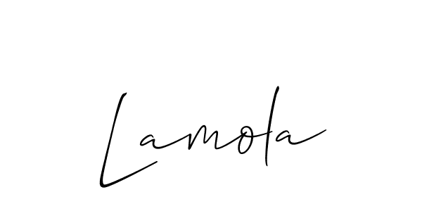 Allison_Script is a professional signature style that is perfect for those who want to add a touch of class to their signature. It is also a great choice for those who want to make their signature more unique. Get Lamola name to fancy signature for free. Lamola signature style 2 images and pictures png