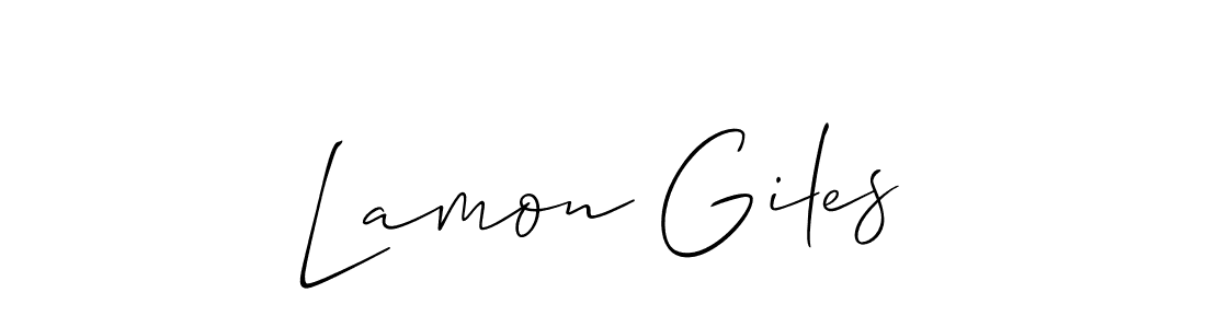 How to make Lamon Giles name signature. Use Allison_Script style for creating short signs online. This is the latest handwritten sign. Lamon Giles signature style 2 images and pictures png