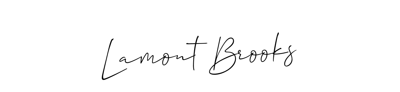 It looks lik you need a new signature style for name Lamont Brooks. Design unique handwritten (Allison_Script) signature with our free signature maker in just a few clicks. Lamont Brooks signature style 2 images and pictures png