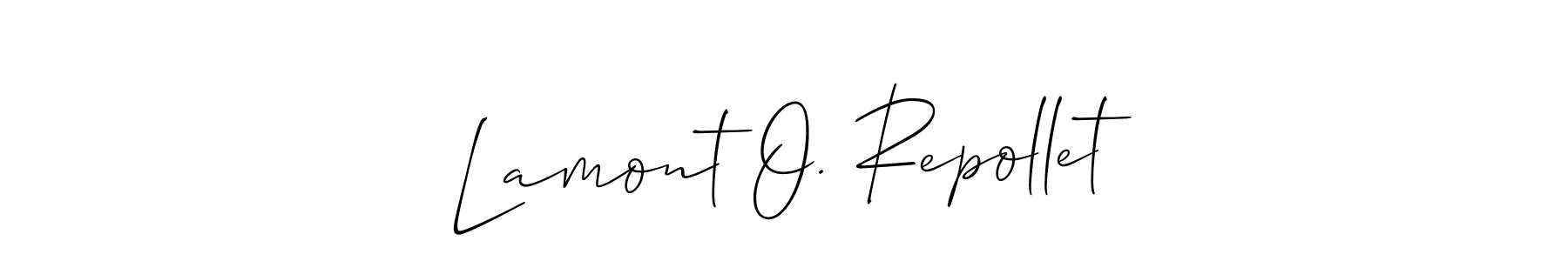 Also You can easily find your signature by using the search form. We will create Lamont O. Repollet name handwritten signature images for you free of cost using Allison_Script sign style. Lamont O. Repollet signature style 2 images and pictures png