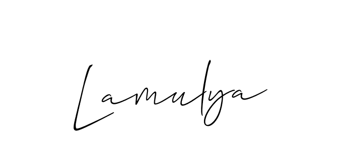 How to make Lamulya signature? Allison_Script is a professional autograph style. Create handwritten signature for Lamulya name. Lamulya signature style 2 images and pictures png