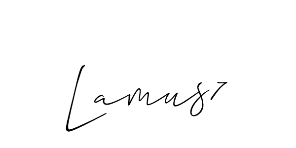 How to make Lamus7 name signature. Use Allison_Script style for creating short signs online. This is the latest handwritten sign. Lamus7 signature style 2 images and pictures png