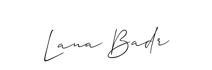 Create a beautiful signature design for name Lana Badr. With this signature (Allison_Script) fonts, you can make a handwritten signature for free. Lana Badr signature style 2 images and pictures png