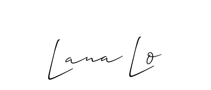 Also You can easily find your signature by using the search form. We will create Lana Lo name handwritten signature images for you free of cost using Allison_Script sign style. Lana Lo signature style 2 images and pictures png