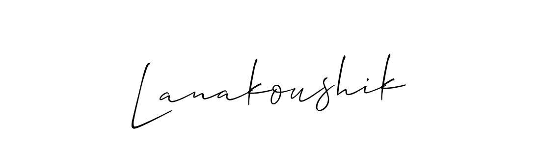 How to Draw Lanakoushik signature style? Allison_Script is a latest design signature styles for name Lanakoushik. Lanakoushik signature style 2 images and pictures png