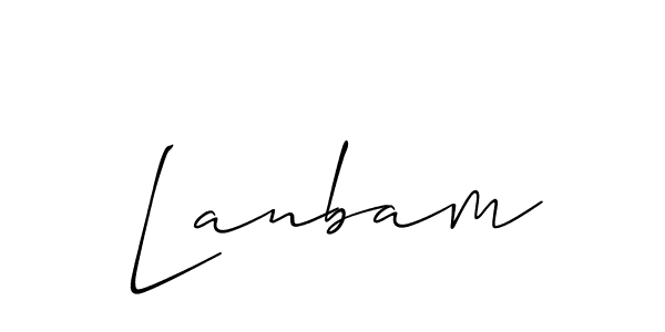 Use a signature maker to create a handwritten signature online. With this signature software, you can design (Allison_Script) your own signature for name Lanbam. Lanbam signature style 2 images and pictures png