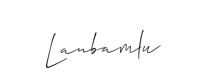 It looks lik you need a new signature style for name Lanbamlu. Design unique handwritten (Allison_Script) signature with our free signature maker in just a few clicks. Lanbamlu signature style 2 images and pictures png