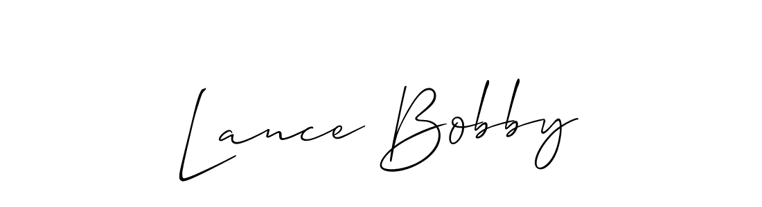 How to make Lance Bobby name signature. Use Allison_Script style for creating short signs online. This is the latest handwritten sign. Lance Bobby signature style 2 images and pictures png