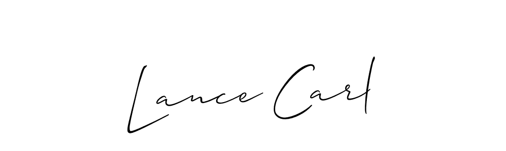 Use a signature maker to create a handwritten signature online. With this signature software, you can design (Allison_Script) your own signature for name Lance Carl. Lance Carl signature style 2 images and pictures png