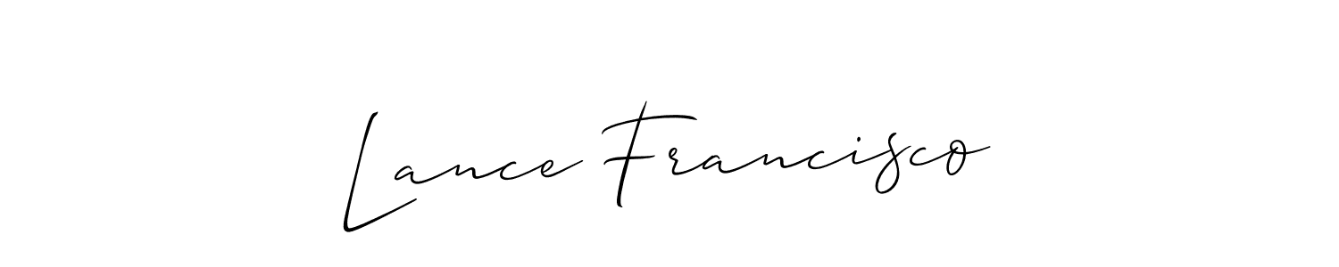 Create a beautiful signature design for name Lance Francisco. With this signature (Allison_Script) fonts, you can make a handwritten signature for free. Lance Francisco signature style 2 images and pictures png