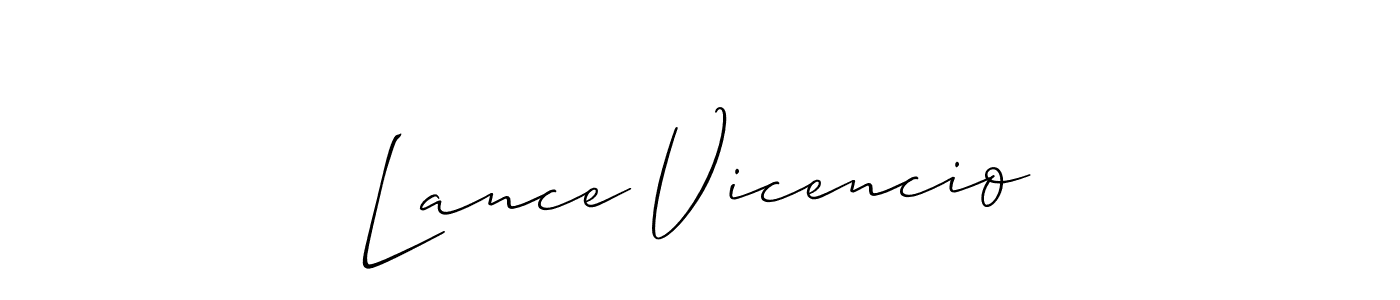 Make a short Lance Vicencio signature style. Manage your documents anywhere anytime using Allison_Script. Create and add eSignatures, submit forms, share and send files easily. Lance Vicencio signature style 2 images and pictures png