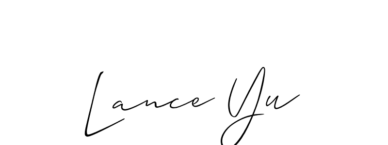 Also we have Lance Yu name is the best signature style. Create professional handwritten signature collection using Allison_Script autograph style. Lance Yu signature style 2 images and pictures png