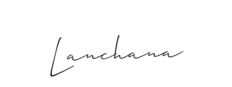 Use a signature maker to create a handwritten signature online. With this signature software, you can design (Allison_Script) your own signature for name Lanchana. Lanchana signature style 2 images and pictures png