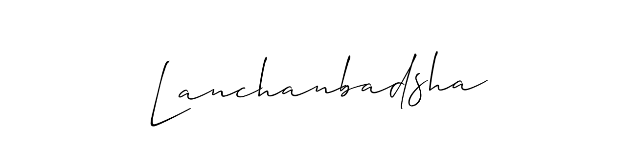 Make a beautiful signature design for name Lanchanbadsha. With this signature (Allison_Script) style, you can create a handwritten signature for free. Lanchanbadsha signature style 2 images and pictures png