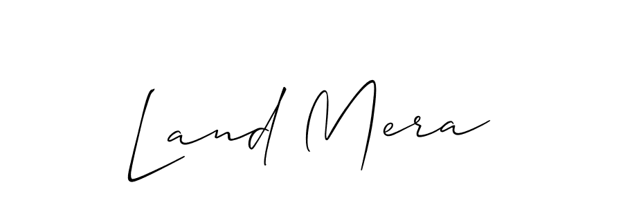 The best way (Allison_Script) to make a short signature is to pick only two or three words in your name. The name Land Mera include a total of six letters. For converting this name. Land Mera signature style 2 images and pictures png