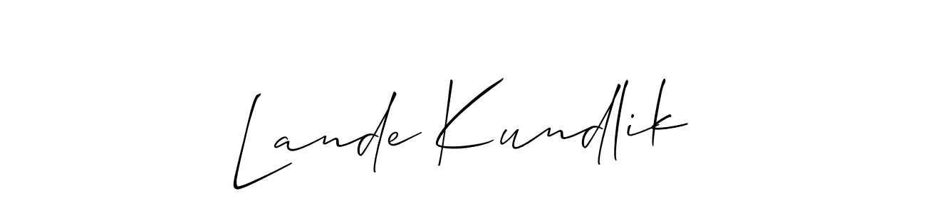 Make a beautiful signature design for name Lande Kundlik. Use this online signature maker to create a handwritten signature for free. Lande Kundlik signature style 2 images and pictures png