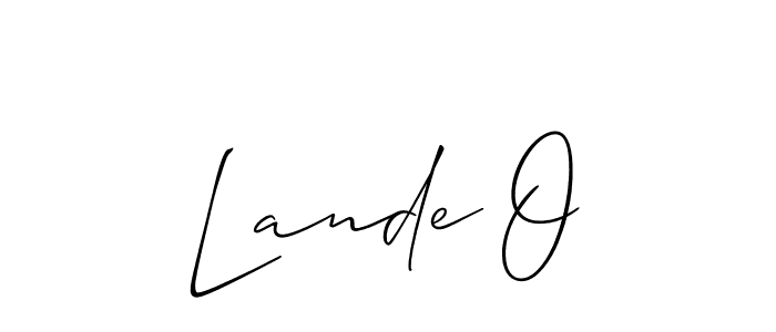 It looks lik you need a new signature style for name Lande O. Design unique handwritten (Allison_Script) signature with our free signature maker in just a few clicks. Lande O signature style 2 images and pictures png