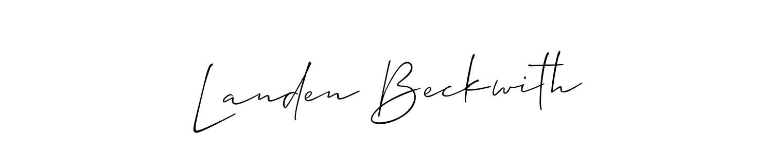 Use a signature maker to create a handwritten signature online. With this signature software, you can design (Allison_Script) your own signature for name Landen Beckwith. Landen Beckwith signature style 2 images and pictures png